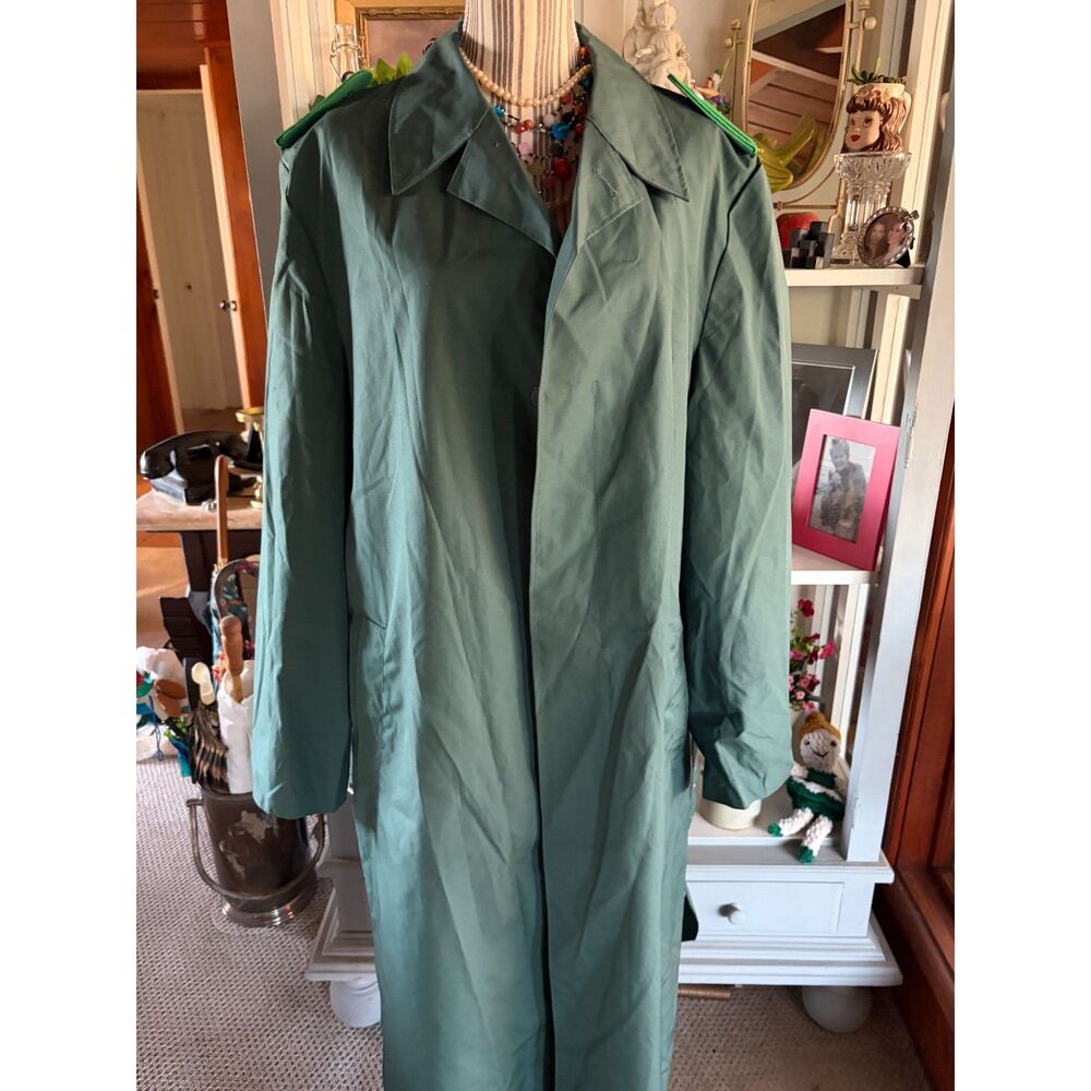 Vntg German Army Overcoat Raincoat, Goth, Apocalyptic, Grunge, Military, Surplus